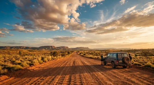 Survival preparation for Australian outback driving journey with essential water supply