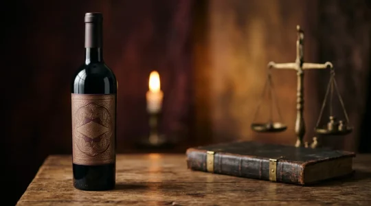 Premium wine investment decision concept with Penfolds Grange bottle