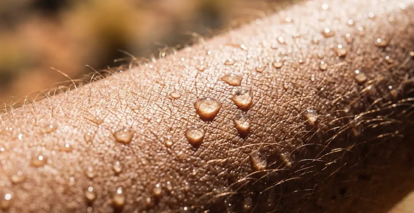 Extreme macro photograph showing biological detail of moisture-seeking insect behavior in Australian environment