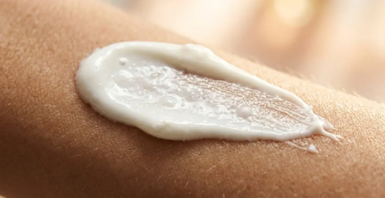 Extreme close-up of sun protection cream texture emphasizing skincare importance for Australian conditions