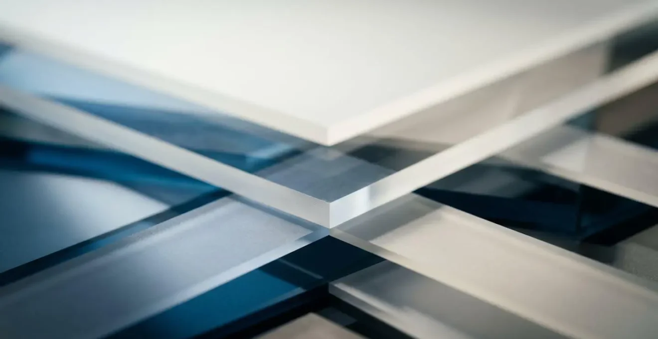 Abstract representation of confusion between official and fake visa websites through overlapping geometric shapes