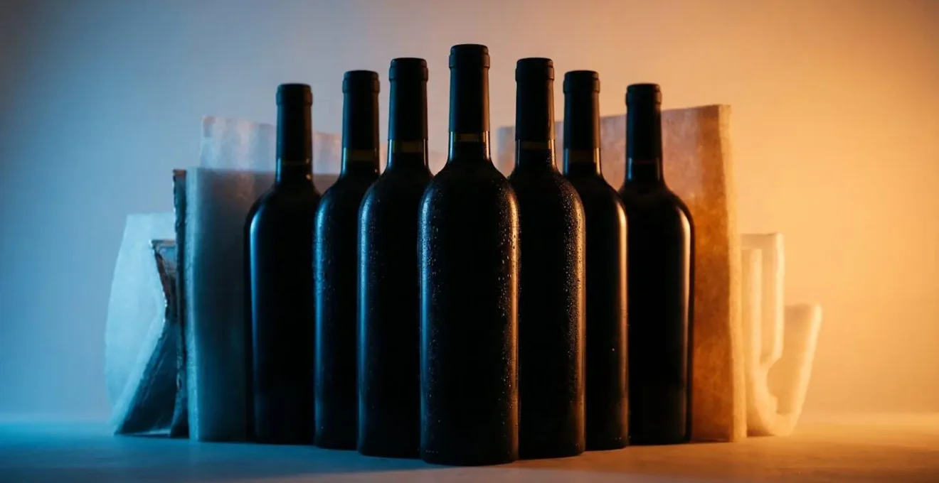 Wine storage environment showing climate-controlled conditions for delicate wine transport